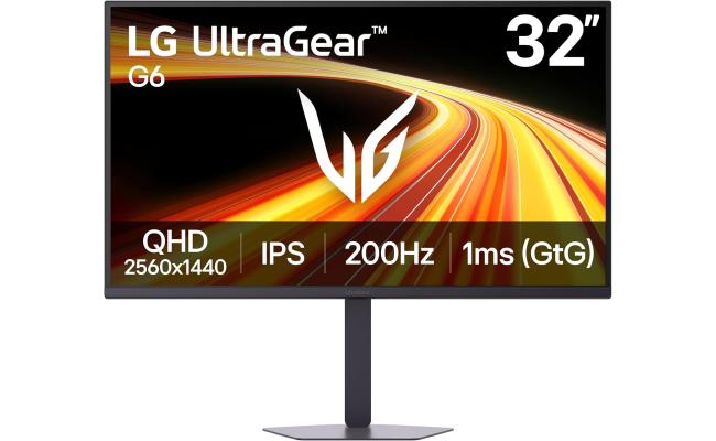 LG 32G620B-B G6 32" UltraGear  IPS Display, QHD 2K , 200Hz , 1ms (GTG) Response Time, AMD FreeSync Premium, Dynamic Action Sync, Black Stabilizer- Gaming Monitor